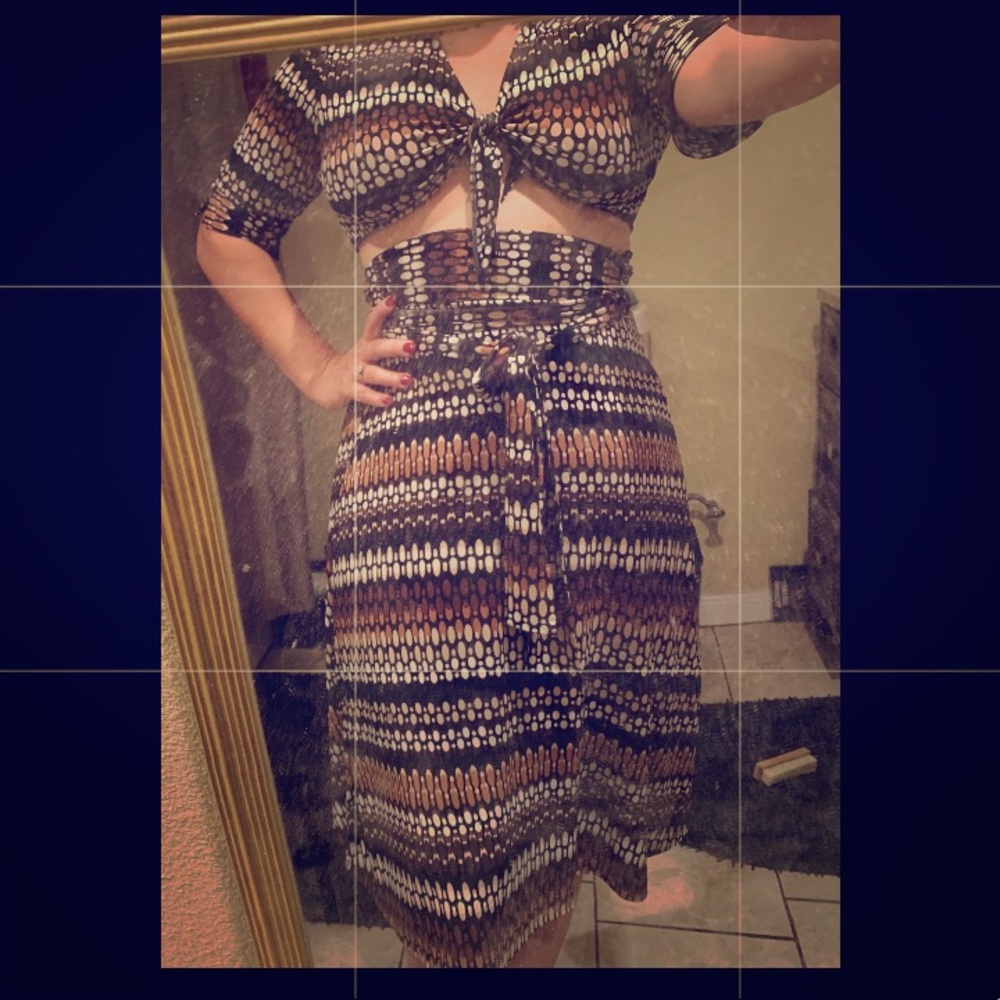 Crop Top & wrap around skirt 2 piece outfit